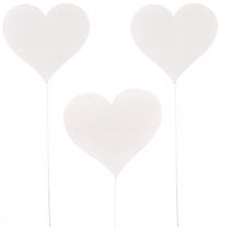 Artikel Bloemplug hart hout bruiloft Valentijnsdag 10x9cm 24st
