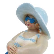 Maritime Deco Dames Deco Figuren Baddeko H10/9.5cm Set van 2