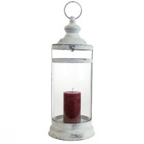 Artikel Deco Lantaarn Shabby Chic Lantaarn Wit Metaal Ø15cm H46cm