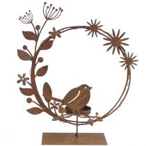 Artikel Bird deco bloem waxinelichthouder roest look 24×27×6cm