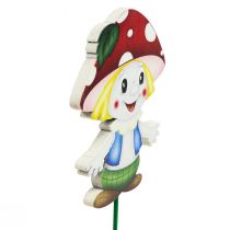 Flower plug houten paddenstoel deco plug paddenstoel kinderen 5,5cm 18st