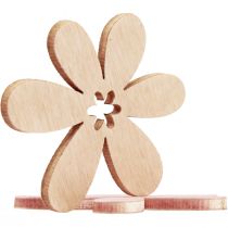 Artikel Houten bloemen strooidecoratie bloemen hout oranje/roze/wit 72 st