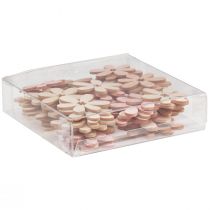 Artikel Houten bloemen strooidecoratie bloemen hout oranje/roze/wit 72 st