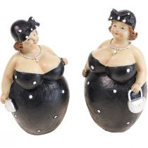 Artikel Decoratief figuur mollige vrouw dames figuur badkamer decoratie H16cm set van 2