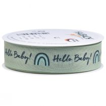 Artikel Cadeaulint Hello Baby sierlint groen 25mm 16m