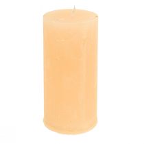 Effen gekleurde kaarsen licht abrikoos pilaren 50×100mm 4st