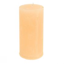 Artikel Effen gekleurde kaarsen abrikoos lichtzuilen 50×100mm 4 st