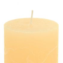 Artikel Kaarsen Abrikoos Licht Effen Gekleurde Pilaarkaarsen 60×100mm 4 Stuks