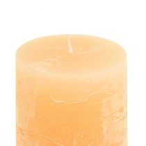 Artikel Kaarsen abrikoos lichtgekleurde stompkaarsen 85×150mm 2st