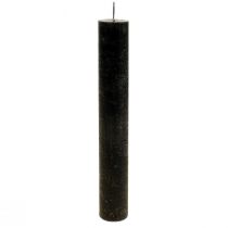 Steekkaarsen zwart geverfde kaarsen 34×240mm 4st
