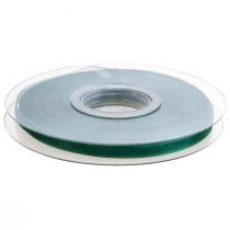 Artikel Groen organza lint, cadeaulint, geweven rand, dennengroen, 6 mm, 50 m