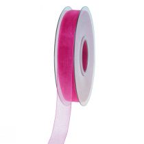 Artikel Organza lint cadeaulint roze lint zelfkant 15mm 50m