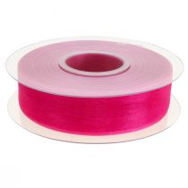 Artikel Organza lint cadeaulint roze lint zelfkant 25mm 50m
