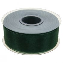 Artikel Organza lint groen cadeaulint geweven rand dennengroen 40mm 50m