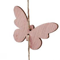 Windgong decoratie vlinders raamdecoratie hout Ø15cm 55cm