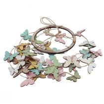 Artikel Windgong decoratie vlinders raamdecoratie hout Ø15cm 55cm