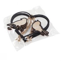 Artikel Hangdecoratie hart met vogels decoratie om op te hangen 12 cm 4 stuks