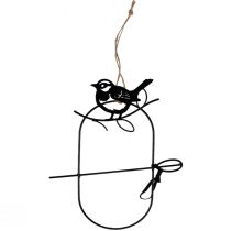 Artikel Hangdecoratie metaal decoratief vogels zwart 18×22,5cm 3st