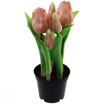 Artikel Kunsttulpen in pot Tulpen Perzik kunstbloemen 22cm