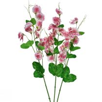 Artikel Kunstbloemen roze witte wikke Vicia tuinbloemen 61cm 3st