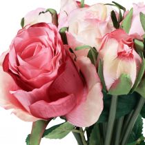 Artikel Kunstrozen Roze Kunstrozen Decoratief Boeket 29cm 12 st