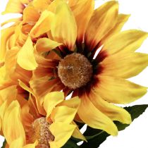 Artikel Kunstzonnebloemen Decoratieve bloemen Geel 79cm 3st