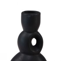 Artikel Kaarsenhouder Keramiek Kandelaar Zwart H13cm 2 Stuks