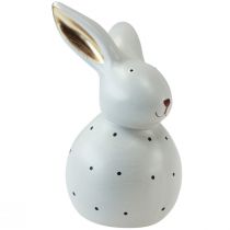 Artikel Paashaas decoratiefiguren konijnen met stippenpatroon 17cm 2st