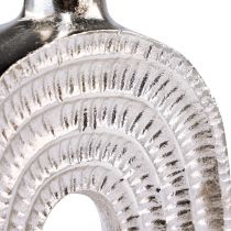 Artikel Decoratieve vaas zilverkleurige metalen vaas slakkenhuis spiraal H31cm