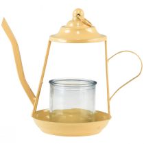 Artikel Theelichthouder glazen lantaarn theepot oranje Ø13cm 22cm