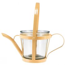 Artikel Lantaarn glazen decoratieve gieter metaal oranje Ø14cm H13cm