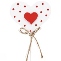 Artikel Harten gestippelde houten harten bloempluggen 6×5cm 18 st