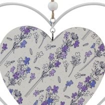 Artikel Decoratieve harten om op te hangen wit lila 18,5×17cm 4st