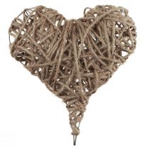 Artikel Decoratief hart van metaal naturel bedekte lentedecoratie 20×22cm