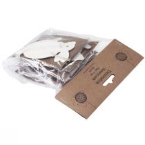 Artikel Honingraatpaashazen om op te hangen wit oranje H8cm 5st