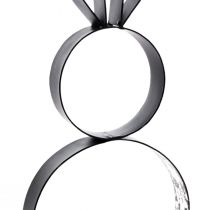 Artikel Osterhaas decoratie van metaal zwart en zilver 11×31 cm