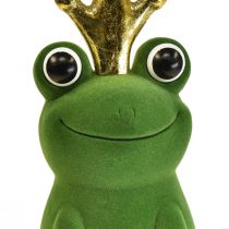 Artikel Decoratieve kikker, kikkerprins, lentedecoratie, kikker met gouden kroon groen 40,5cm