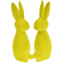 Artikel Gevlokte Paashazen Geelgroen – 2e keus – 8×10×29cm 2 stuks