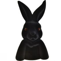 Artikel Buste van konijn denkend zwart gevlokt Pasen 16,5×13×27cm
