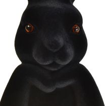 Artikel Buste van konijn denkend zwart gevlokt Pasen 16,5×13×27cm