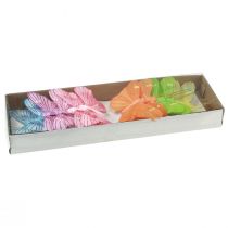 Artikel Decoratieve vlinders op draad kleurrijke veren 5,5×8cm 12 st