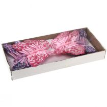 Artikel Decoratieve vlinders op draadveren paars roze 7×10cm 12 st