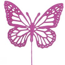 Artikel Lentedecoratie bloempluggen houten decoratieve vlinders 28cm 18 st
