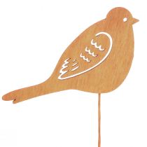 Artikel Lentedecoratie bloempluggen houten vogeldecoratie 28cm 18st