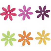Artikel Strooidecoratie hout bloemen tafeldecoratie zomer kleurrijk Ø4cm 72st