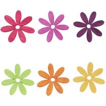 Artikel Strooidecoratie hout bloemen tafeldecoratie zomer kleurrijk Ø4cm 72 st