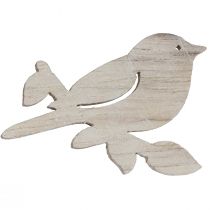 Artikel Strooidecoratie hout lente vogeldecoratie naturel wit 4cm 72 st