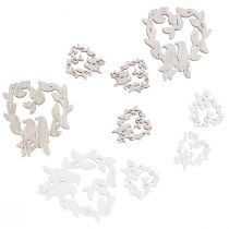 Artikel Strooidecoratie vogel hout hart tafeldecoratie naturel 3,5/1,5cm 72 st