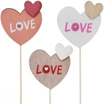 Artikel Houten bloempluggen Love decoratieve pluggen 8×7,5cm 12st