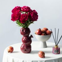 Artikel Keramische vaas granaatappel bloemenvaas donkerrood H23,5cm